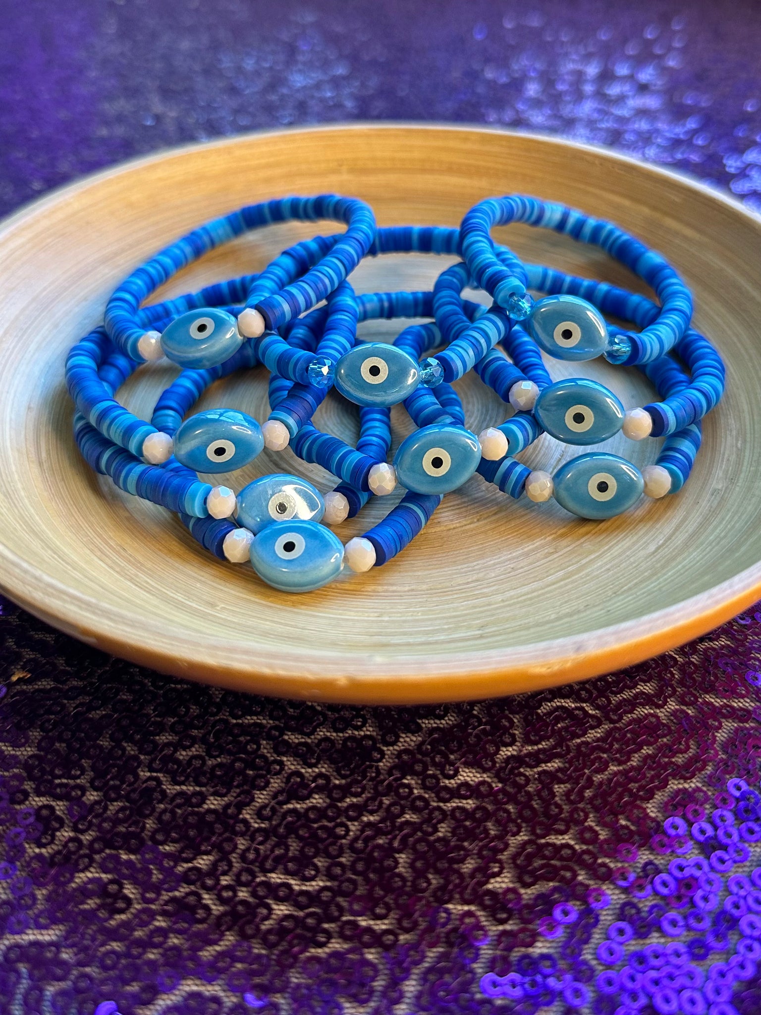 Blue eye store bead bracelet